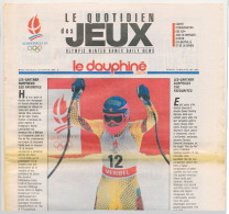 Le Dauphiné Libéré ALBERTVILLE 1992 Le Quotidien Des Jeux XVI° Jeux Olympiques D'Hiver N° 12 Dimanche 16 Février 1992 - 1950 - Today