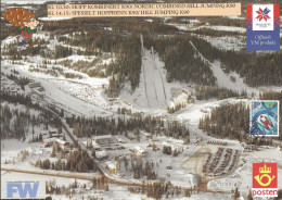 Norway 1997 Nordic Ski World Championships, Trondheim,  Ski Jumping Mi  1242-1243 Card A4 Format - Cartas & Documentos