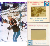 Diapositive N°7 Les Jeux Olympiques D'Hiver Grenoble 1968 JO 7 Les épreuves Dames FLORENCE STEURER Olympic Games 68 - Diapositives (slides)