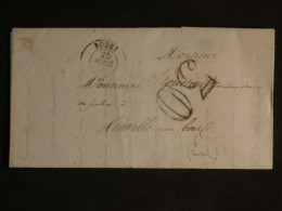 DN5  FRANCE LETTRE   RODEZ A NEUVILLE +TAXE 30+ AFFRANCH INTERESSANT++ - 1849-1876: Période Classique