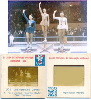 Diapositive N°9 Les Jeux Olympiques D'Hiver Grenoble 1968 JO 7 Les épreuves Dames PEGGY FLEMMING GABRIELE SEYFERT* - Diapositives