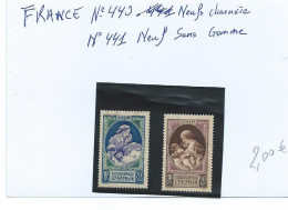 Timbres France 1939 440 / 441 - Paire  Pour La Natalité - Neufs N* - Très Beaux - Nuevos