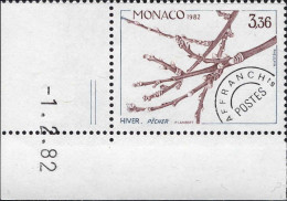 Monaco Préo N** Yv: 77 Mi:1519 Pêcher Hiver Coin D.feuille Daté 1-2-82 - Preobliterati
