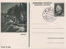 Yugoslavia, Croatia, International Congress Of Hydrotherapy Opatija 1954, Special Cancel On Postal Stationery - Thermalisme