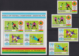 F-EX47671 GHANA MNH 1978 WORLD FOOTBALL SOCCER CHAMPIONSHIP ARGENTINA.  - 1982 – Spain