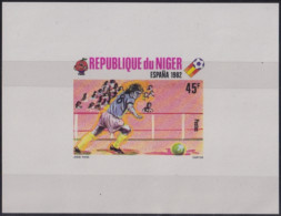 F-EX49500 NIGER MNH 1981 CHAMPIONSHIP SOCCER FOOTBALL IMPERFORATED SHEET PROOF.  - 1982 – Spain