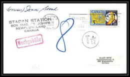 5181/ Espace (space) Lettre (cover) 21/5/1968 Signé (signed Autograph) Stadan Station St John's Canada - América Del Norte