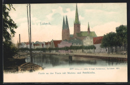AK Lübeck, Partie An Der Trave Mit Marien- Und Petrikirche  - Luebeck