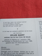 Doodsprentje Sylvie Baert / Hamme 7/8/1908 Dendermonde 5/6/1989 ( Omer De Wilde ) - Godsdienst & Esoterisme