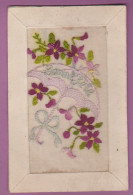 CARTE BRODEE  - PARAPLUIE  - FLEURS - Ricamate