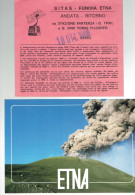 Téléphérique De L'Etna (Funivia Etna) : Ancien Billet Aller/retour (Andata - Ritorno) + Belle CP Vierge Du Volcan (1988) - Europe