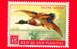 Nuovo - MNH - SAN MARINO - 1959 - Fauna Avicola - 1ª Emissione - Uccelli - Birds - POSTA AEREA - Germano - 15 - Posta Aerea