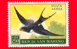 Nuovo - MNH - SAN MARINO - 1959 - Fauna Avicola - 1ª Emissione - Uccelli - Birds - POSTA AEREA - Rondine  - 250 - Poste Aérienne