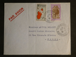 DN5  MADAGASCAR LETTRE  1939 TANA A PARIS  FRANCE  + AFFRANCH INTERESSANT++ - Briefe U. Dokumente