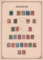 - NORVEGE, 1855/1955, X, O, Dont Poste Complet (sf 8+13/14), Sur Feuilles Yvert - Cote : 6360 € - Verzamelingen