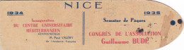 NICE   -   ALPES MARITIMES  -  (06)  -  PEU  COURANT  MARQUE-PAGES PUBLICITAIRE DE 1934  -  1935. - Segnalibri