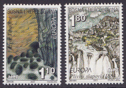 Bosnia Croatia 2001 Europa CEPT Waters Nature Tihaljina Well Pliva Waterfalls, Set MNH - Bosnie-Herzegovine