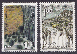 Bosnia Croatia 2001 Europa CEPT Waters Nature Tihaljina Well Pliva Waterfalls, Set MNH - 2001