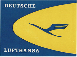 Alter Kofferaufkleber  LUFTHANSA  -gummiert- / 1950/60er Jahre - Adesivi