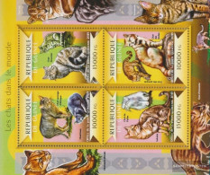 Guinea 10957-10960 Sheetlet (complete. Issue) Unmounted Mint / Never Hinged 2015 Small Cats - Guinée (1958-...)