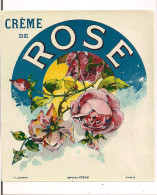 Etiquette Crème De ROSE - Imprimeur G. Jouneau - - Alcohols & Spirits