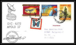 6614/ Espace (space) Lettre (cover) Signé (signed Autograph) 6/12/1972 Apollo 17 Colombie (Colombia)  - South America