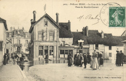 Bar Sur Seine - La Crue De La Seine, 1910 - Place Du Marché Couvert "animés" - Bar-sur-Seine