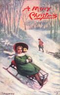 Sports D'hiver * CPA Illustrateur Oilette Raphael Tuck & Sons N°9608 * Enfants Fillette Luge Neige  * Tobogganing - Wintersport