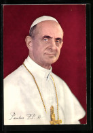 AK Porträt Von Papst Paul VI. Mit Kreuz Um Den Hals  - Papes