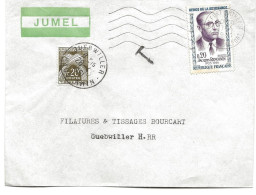 LETTRE 1961 AVEC TIMBRE A 0,20 FR RENOUVIN ET TIMBRE TAXE A 0,20 FR - 1960-.... Storia Postale