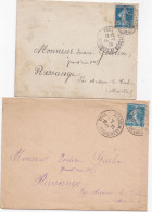 36709# SEMEUSE 2 LETTRES Obl TOUL MEURTHE ET MOSELLE 1924 - 1925 Pour RUSSANGE Par AUDUN LE TICHE - Storia Postale