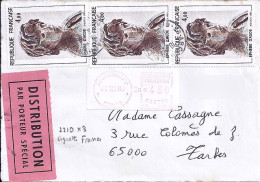 FRANCE N° 2210x3 + VIGNETTE S/DEVANT PAR PORTEUR SPECIAL DE ARCACHON/4.8.83 - Storia Postale