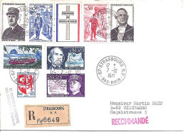 FRANCE N° 1698A/1689/1644/1690/1468 S/L.REC DE STRASBOURG/7.12.71 POUR L’ALLEMAGNE - Brieven En Documenten