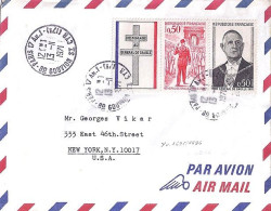 FRANCE N° 1698/1697 S/L. DE PARIS 17 ANN.1/13.11.71 POUR LES USA - Covers & Documents