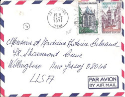 FRANCE N° 1683/1685 S/L. DE CREMIEU/27.7.71 POUR LES USA - Cartas & Documentos