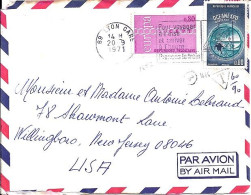 FRANCE N° 1677/1666 S/L. DE LYON GARE/20.9.71 POUR LES USA - Cartas & Documentos