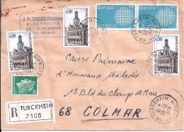 FRANCE N° 1638x2/1499x3/1611 S/L.REC. DE TURCKEIM/28.12.70 - Lettres & Documents