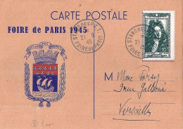 FRANCE N° 613 S/CP DE PARIS/21.9.45 - Cartas & Documentos