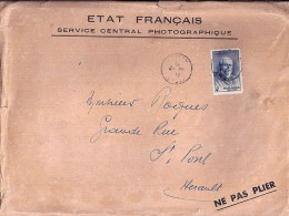 FRANCE N° 551 S/L. DE VICHY/20.2.43 - Cartas & Documentos