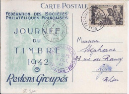 FRANCE N° 543 S/CP DE LYON/PROPAGANDE PHIL./4.10.42 - Briefe U. Dokumente