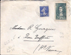 FRANCE N° 397+COMPL. S/L.DE MONTBELIARD/8.10.38 - Briefe U. Dokumente