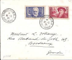 FRANCE N° 383/384 S/L.DE BORDEAUX/30.5.38  - Briefe U. Dokumente