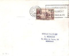 FRANCE N° 345 S/L.DE POINTE DE GRAVE/INAUGURATION MONUMENT AMERICAIN/4.4.38  - Briefe U. Dokumente