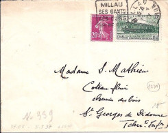 FRANCE N° 339/190 S/L.DE MILLAU/20.6.37 - Briefe U. Dokumente