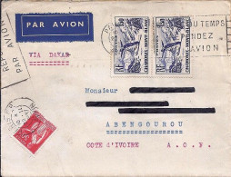 FRANCE N° 334x2/283 S/L.DE PARIS/20.2.37 POUR LA COTE D’IVOIRE - Briefe U. Dokumente