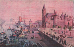 BELGIQUE - Anvers - Le Débarcadère Et Le Steen - Vue Générale - Colorisé - Animé - Carte Postale Ancienne - Antwerpen