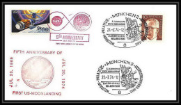 7244/ Espace (space) Lettre (cover) 20/7/1974 Anniversary Of First Lunar Landing Allemagne (germany Bund) - Europe