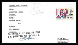 7124/ Espace (space) Lettre (cover) Signé (signed Autograph) 8/2/1974 Skylab 4 Rescue Flight USA - United States