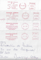 1988/2001 4 EMA Du Comité Régional De Ski Alpes- Provence: 4 Variétés (adresse, Fr/€, N° T 88766, R 16427, SG 55731...) - Ski