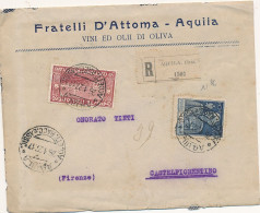 1927 PARMEGGIANI 1,25 DENTELLATURA 11 RARO SU RACCOMANDATA - Storia Postale